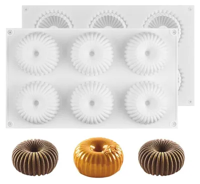 Zdjęcie produktu dla Solidchoice - Form silikonowy 3D do dekoracji tortów, idealny do samodzielnego tworzenia, z 6 wnękami