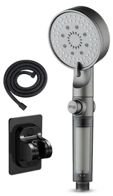 Immagine prodotto di Set di soffione doccia ad alta pressione con tubo flessibile e 5 getti