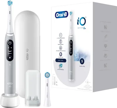 Zdjęcie produktu dla Szczoteczka do zębów Oral-B iO Series 6n Grey Opal z technologią magnetyczną, 2 nasadkami, 5 trybami szczotkowania