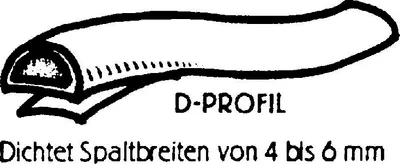 Produktbild von Dichtungsprofil selbstklebend, Typ D, Kunststoff braun, 1 Stück = 7,5 Meter