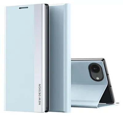 Image de Coque de protection en similicuir pour Apple iPhone 17e / 16e, modèle à rabat, bleu clair