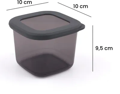 Image de Hermia Concept, BNMPOLYAS12-5KAS, boîtes de conservation, lot de boîtes de rangement (12 pièces), anthracite, plastique, 10 x 10 x 9,5 cm