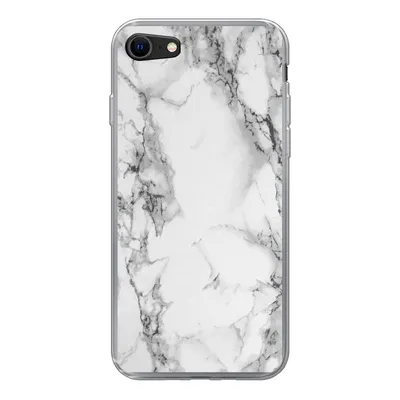Produktbild von MuchoWow® Handyhülle Schutzhülle Hülle für iPhone 7 Marmor - Stein - Weiß - Grau - Schwarz - Marmoroptik Silikon Softcase Handy Hülle - Kartenhalter
