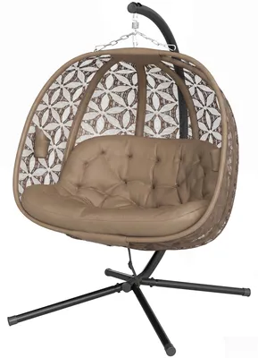 Productafbeelding van Outsunny hangstoel met frame voor 2 personen, inklapbaar, hangmand, kleur: zand
