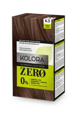 Image de Kolora Zero Hair Dye - Shade 6.3 Amber Brown (paquet unique, 60 ml)