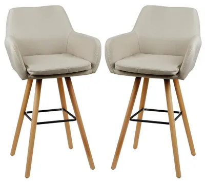 Image de Tabourets de bar - Chaises de bar - Tabourets - Fauteuils de bar - Ensemble de tabourets de bar - Style scandinave - Revêtement en tissu