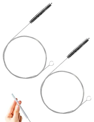 2er-Set Rohrreiniger Edelstahl, 1 m Nylon, schwarz