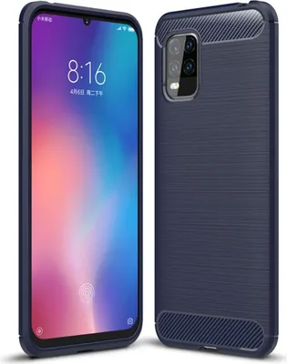 Produktbild von Schutzhülle Handyhülle für Xiaomi Mi 10 Lite Case Cover Carbon Optik Blau