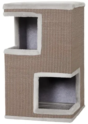 Productafbeelding van PawHut, drielaags kattenhuis voor binnenshuis, halfgesloten kattenhol, grijs