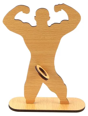 Holz-Muskelmann-Ornament, kreatives Geschenk für Fitnessfans