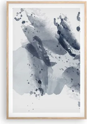 Produktbild von Gerahmtes Poster - Rahmen in heller Eiche - Abstraktion Blau Minimalismus - 61x91,5 cm - Wand Bild - Wanddeko - Wandbilder - Kunstposter - Wandposter - Bilderrahmen - Bilder - P2NPA61x91-4941