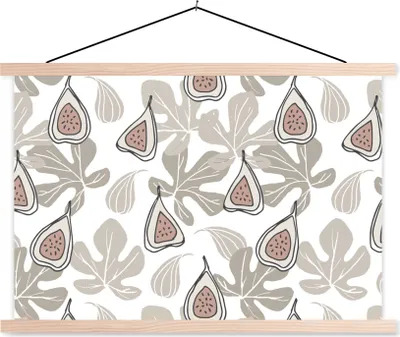 Produktbild von MuchoWow® Textilposter Sommer - Feigen - Blätter 60x40 cm mit holzfarbenen Rahmen - Bilder