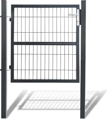 Produktbild von TolleTour Gartentor Gartentür Zauntür Zauntor Gartenpforte Pforte Gartenzaun Tor verzinkter Stahl Hoftür Garten 100x100CM Anthrazit
