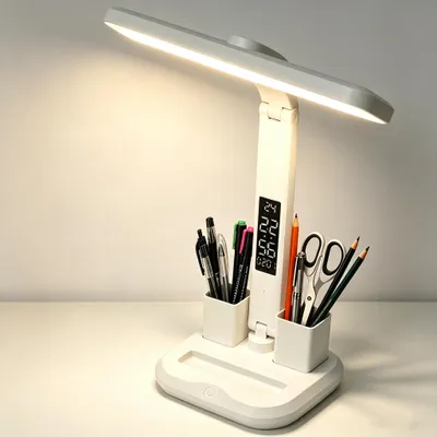 Produktbild von LED Schreibtischlampe, Tischlampe, Leselampe, LED Dimmbare Tischleuchte, 3 Beleuchtungsfarbe Modi, 5-100% Stufenlosem Dimmen