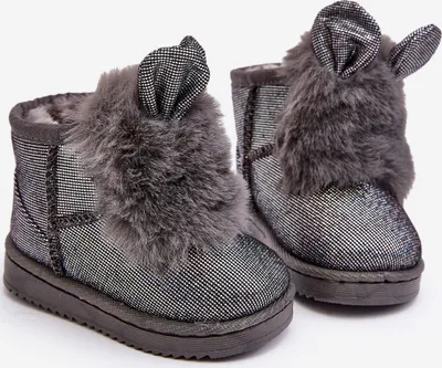 Produktbild von Kinder-Schneestiefel mit Pelzfutter und Ohren grau Betty 20