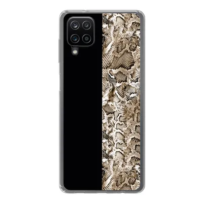 Produktbild von MuchoWow® Handyhülle Schutzhülle Hülle für Samsung Galaxy A12 Schlange - Tiermuster - Braun Silikon Softcase Handy Hülle - Bild