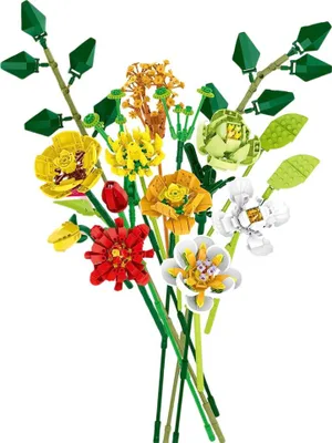 Immagine prodotto di Blocchi da costruzione Bouquet di fiori decorativi Fiori colorati 827 El.