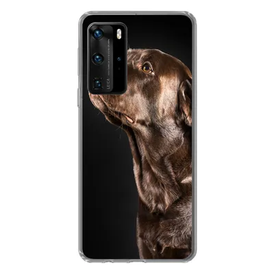 Produktbild von MuchoWow® Handyhülle Schutzhülle Hülle für Huawei P40 Pro Hund - Braun - Porträt Silikon Softcase Handy Hülle - Schutz