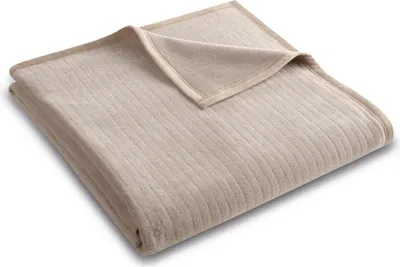 Produktbild von Biederlack Plaid mit Samtband-Einfassung Feel Farbe Taupe Größe 150 x 200