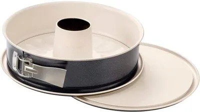 Produktbild von Famanu Runde Backform Ø 28 cm mit flachem Boden und Rohrboden - Creme Antrazit