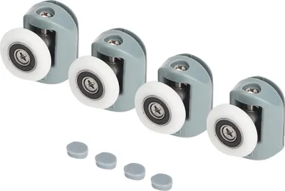 Imagen del producto de Rodillos para puertas de ducha, ruedas para puertas de ducha, rodillos para puertas correderas de baño, guías para puertas de vidrio, poleas y rodillos, ruedas y poleas