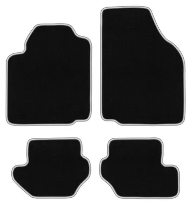 Produktbild von Fußmatten Velours Schwarz/Silber für Ford Fiesta MK3 1989-1996 Set 4-tlg