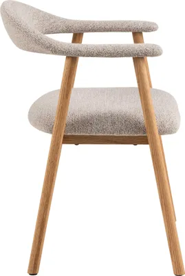 Zdjęcie produktu dla Krzesło drewniane „Addi” (zestaw 2 szt.) w kolorze beżowym, tkanina, lite drewno – 56 x 75,5 x 54 cm (szer. x wys. x gł.)