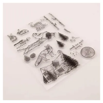 Produktbild von Transparente Silikon-Siegelstempel mit Wintertier-Motiven für Scrapbooking und Karten