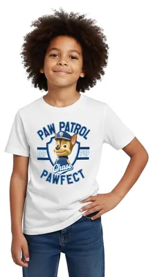 Produktbild von Spreadshirt Paw Patrol Chase Pawfect Kinder T-Shirt, 98/104 (3-4 Jahre), Weiß