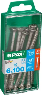 Produktbild von 10er-Pack Edelstahlschrauben, Innensechskant Torx, 6 x 100 mm