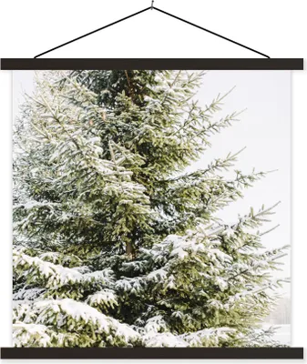 Produktbild von MuchoWow® Textilposter Winter - Baum - Schnee 60x60 cm mit schwarzem Rahmen - Posteraufhänger
