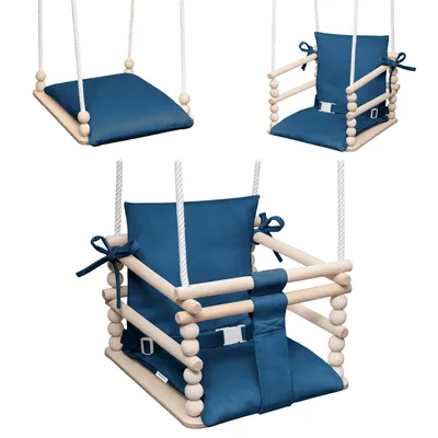 Productafbeelding van MAMOI kinder schommel 3-in-1 met veiligheidsgordel, verstelbare hoogte, geschikt voor binnen, stabiele constructie, eenvoudige montage