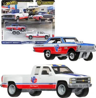 Produktbild von Mattel FLF56; HRV42 - Hot Wheels Premium Car Team Transport 68 - 63 Chevy Nova