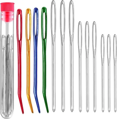 Produktbild von 16tlg. GroßäUgiges Nadelset, Wollnadel zum Vernähen 4 GrößEn Groß Auge Stumpfe Nadel, Hand NäHnadel, Zum Weben Wolle HandgenäHtes Leder