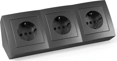 Produktbild von Steckdosenblock McPower "Flair", 250V/16A, Aufbau, Anthrazit, matt, 3-fach Steckdose