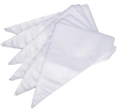 Zdjęcie produktu dla Worki cukiernicze jednorazowe, białe, 100 sztuk, wymiary 27x17 cm