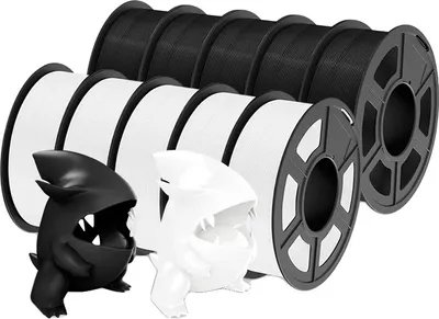 Immagine prodotto di Filamento PLA 3D, diametro 1,75 mm, set di 10, compatibile con stampanti FDM, PLAMT 5WT 5BK