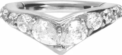 Produktbild von Ohrpiercing, Nasenpiercing, Septum Piercing Chirurgenstahl Segmentring Clicker DIADEM Silber Innendurchmesser: 12 mm