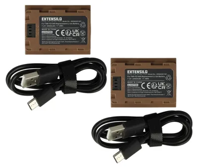Produktbild von EXTENSILO 2x Akku Ersatz für Sony NP-FZ100 für Kamera (2400 mAh, 7,2 V, Li-Ion), USB-C Buchse
