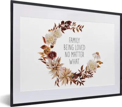 Produktbild von MuchoWow® Gerahmtes Poster Zitate - Sprichwörter - Familie, geliebt werden, egal was passiert 40x30 cm - Poster mit Schwarzem Bilderrahmen Wandposter Rahmen Foto Bilder - Bilderrahmen - Poster im Rahmen