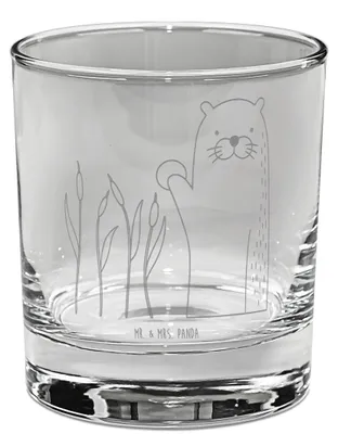 Produktbild von Mr. & Mrs. Panda Tumbler Otter Stein - Transparent - Geschenk, Glas, Pflanzen, Whiskyglas, Seeotter, Grüßen, Whisky, Neugierig, See, Whiskeyglas, Gravur