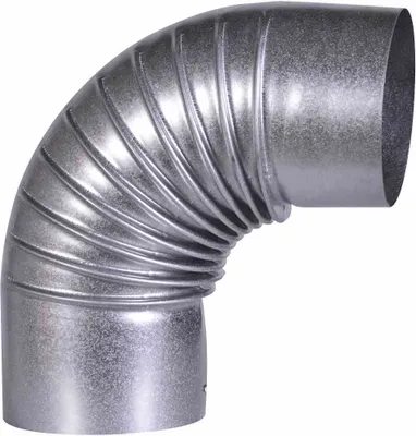 Image de FIREFIX A110/B Coude pour tuyau de poêle 90° FALØ110mm sans porte, gris argenté