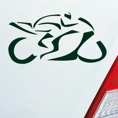 Produktbild von Auto Aufkleber Motorrad Mopped Biker Racing 12x6 cm Dunkelgrün Sticker Heckscheibenaufkleber