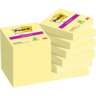 Produktbild von Post-It 7100242802, Quadratisch, Gelb, Papier, 47,6 mm, 47,6 mm, 90 Blätter