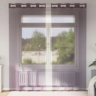 Produktbild von "2026 Promotion" Voile Vorhänge mit Ösen 2 Stk. - Hohe Qualität - Lila 140x245 cm - Gardinen & Vorhänge CC25433