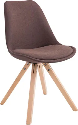 Produktbild von Gästestoff – Gästestuhl – optimaler Komfort und Holzpolster | Farbe: Braun | Kleidungsfarbe: Natur