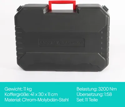 A black carrying case with a red handle, shown from the front.