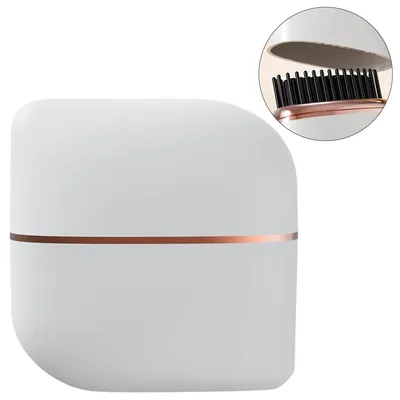 Produktbild von Mini-Glättbürste,kabelloser 2‑in‑1-Haarglätter, 30 Sek. Schnellaufheizung,Hitzeschutz, pflanzliche Proteinbeschichtung, ideal für Reisen und Alltag