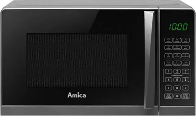 Produktbild von Freistehende Mikrowelle AMICA AMGF20E1S QuickStart Kindersicherung Schwarz und Silber