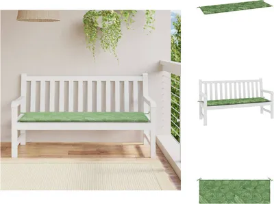 Obrázek produktu pro vidaXL Polštář na zahradní lavici se vzorem listů 150x50x3 cm Oxfordská tkanina - Polštář na sezení